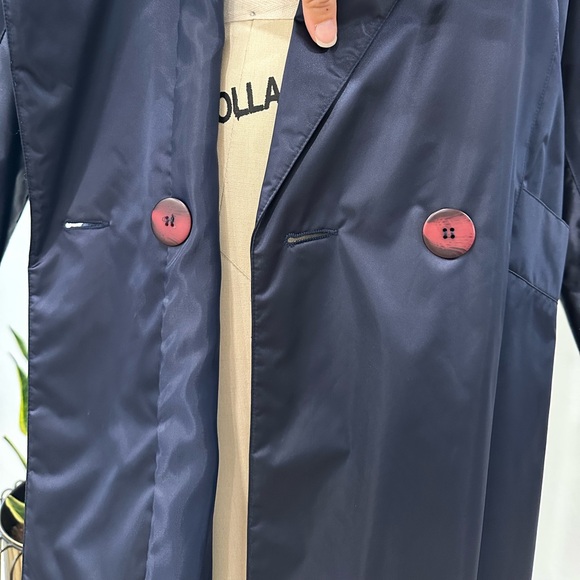 Vintage 80’s Navy Blue Nylon Trench Coat - Picture 14 of 16